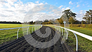 Looking along the practice gallops in Newmarket UK