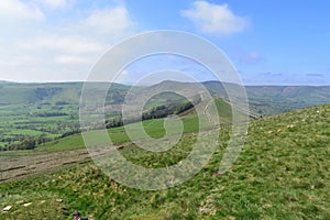 Looking along ridge from Lose Hill, Peak District