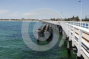 Looking back at land from the jetty, Busselton, WA, Australia