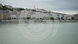 Looking at Budapest with Danube river from Chain Bridge, Hungary