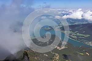 Looking through the clouds at the Mondsee