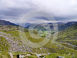 Looking from The Combe to Borrowdale valley