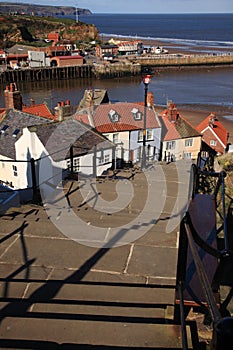 Looking down the 199 steps at Whitby