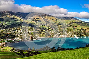 Looking down on Akaroa