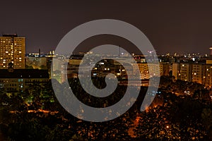 Looking down from a Balcony at The City Berlin at Night