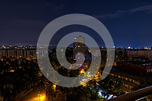 Looking down from a Balcony at The City Berlin at Night