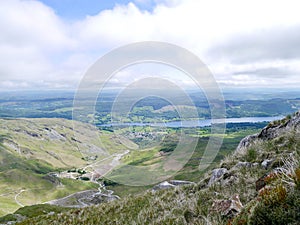 Looking down on Coniston, Lake District, England