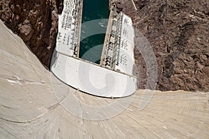 Looking Down Curved Wall at Hoover Dam