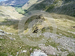 Looking down the east ridge of Nethermost Pike