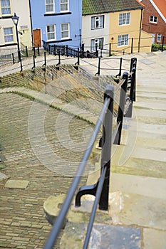 Looking down the famous Whitby steps