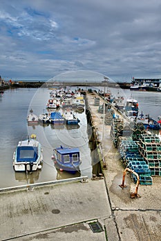 Looking down the harbour pier