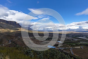 Looking down on Klein Karoo from Gydo Pass