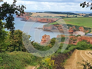 Looking down on ladram bay