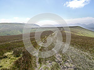 Looking down long but easy path up to Great Dodd