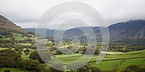 Looking down Lorton Vale on a low cloud day
