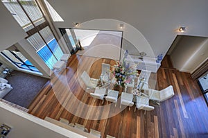 Looking Down Luxurious Modern Open-Plan Kitchen