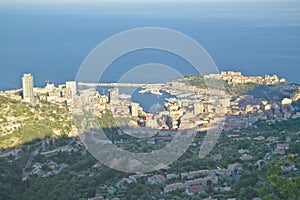 Looking down on Monte Carlo, French Riviera, France