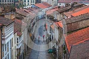 Looking down onto the Rainy Street of Old Town