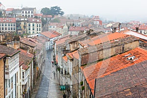 Looking down onto the Rainy Street of Old Town