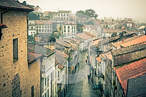 Looking down onto the Rainy Street of Old Town