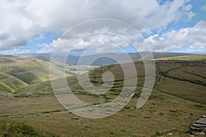 Looking down on popular path leading to Kinder Scout