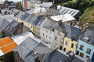 Looking down on the rooftops of homes in Cobh Ireland