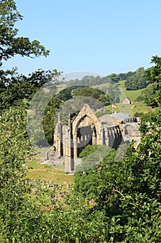 Looking down on the Ruins of Bolton Abbey