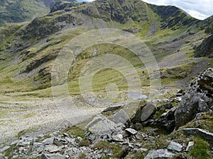 Looking down on Ruthwaite Cove, Lake District