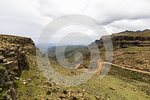 Looking down on Sani Pass