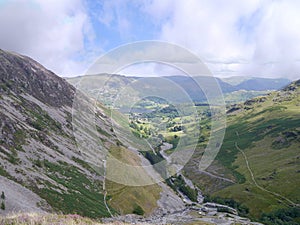 Looking down from Stang End to Greenside, Lake District photo