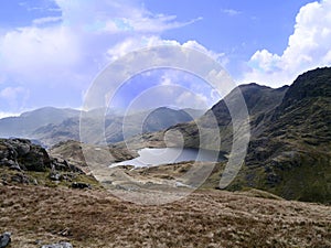Looking down on Stickle Tarn, Lake District
