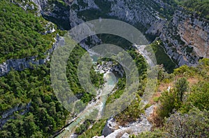 Looking down to canyon Verdon from a view point