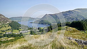 Looking down to Glenridding by Ullswater, widescreen