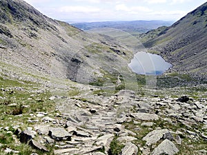 Looking down to Goat`s Water, Coniston