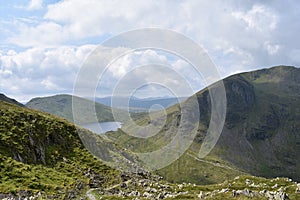 Looking down to Grisedale Tarn, Lake District