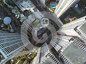 Looking down at upscale condos of Eastwood City, a mixed-use development complex in Quezon City photo