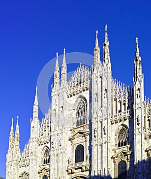 looking Duomo di Milano meaning Milan Cathedral in Italy, with b