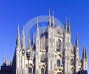 looking Duomo di Milano meaning Milan Cathedral in Italy, with b