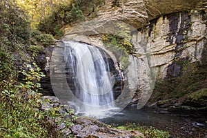 Looking Glass Falls in Nantahala National Forest