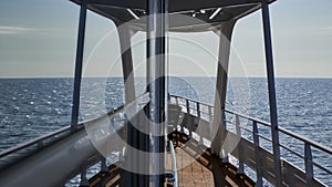 Looking glass of the port side of the cruise ship