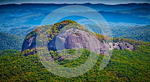 Looking Glass Rock in Pisgah National Forest, North Carolina, USA at early fall season