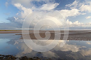 Looking from Holy Island causeway to the north. Northumberland. England.UK