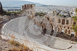 Looking inside the Odeon of Herodes Atticus