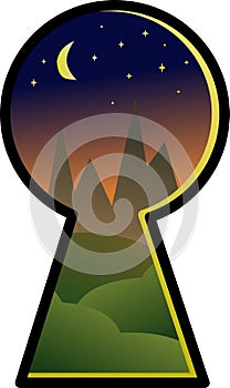 Looking landscape through the keyhole