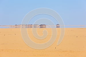 Looking at a mirage in the desert