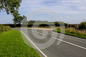 Looking North along the A18 road near Wyham in Lincolnshire, England, UK. photo