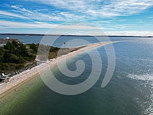 Looking north east at the point of Nassau as it jettys out into Peconic Bay