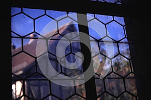 Looking through an old church window