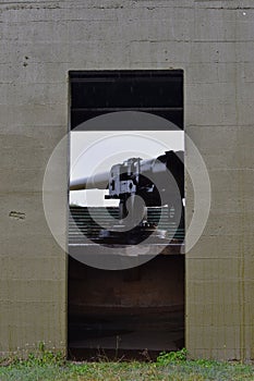 Looking into one of the bunkers of Momi Battery, Fiji