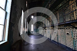 Cell block interior old state prison